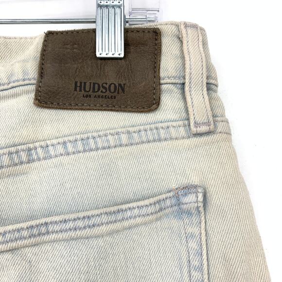 Hudson Zack Skinny Moto Jeans Mens Size 32 Light Blue Dye Wash Denim - Picture 3 of 8